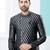 black Havy Banarasi Jackard  indo-western sherwani