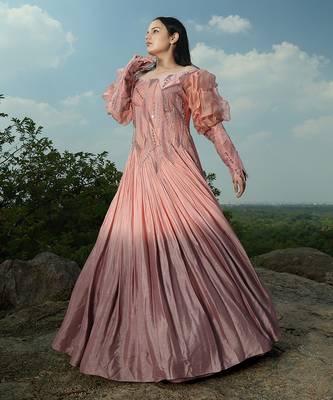 Valentine pink ombre gown 2