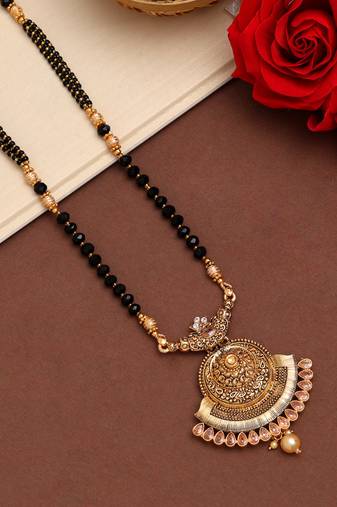 Gold color long mangalsutra