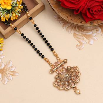 Gold color long mangalsutra 1