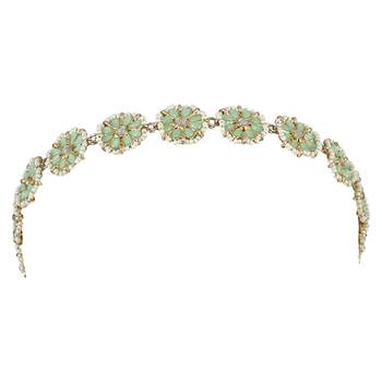 Traditional Floral Kundan Pearl Studded Rajasthani Sheeshphool Matha Patti/Sheeshpatti for Women  1