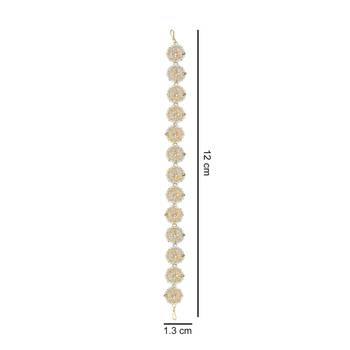 Traditional Floral Kundan Pearl Studded Rajasthani Sheeshphool Matha Patti/Sheeshpatti for Women  3