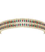 Metal Traditional Floral Kundan Pearl Studded Rajasthani Sheeshphool/Mathapatti for Women 