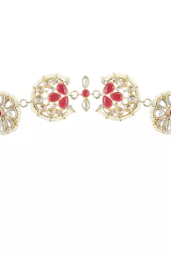 Traditional Floral Kundan Pearl Sheeshphool Matha Patti Sheeshpatti For Women/Girls 