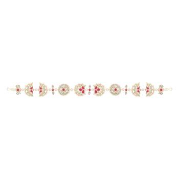 Traditional Floral Kundan Pearl Sheeshphool Matha Patti Sheeshpatti For Women/Girls  3