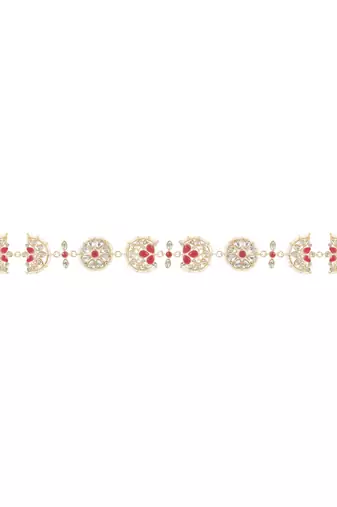 Traditional Floral Kundan Pearl Sheeshphool Matha Patti Sheeshpatti For Women/Girls 