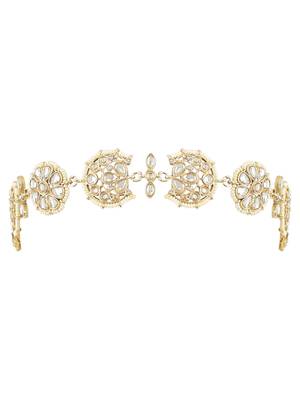 Traditional Floral Kundan Pearl Sheeshphool Matha Patti Sheeshpatti For Women/Girls  2
