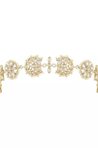 Traditional Floral Kundan Pearl Sheeshphool Matha Patti Sheeshpatti For Women/Girls 
