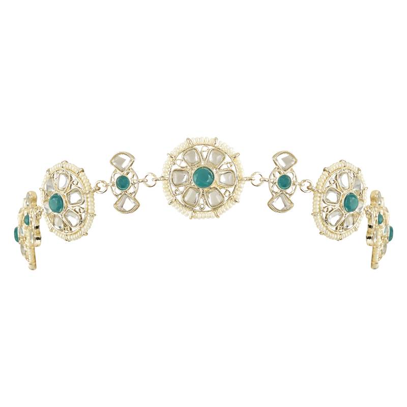 Traditional Floral Kundan Pearl Sheeshphool Matha Patti Sheeshpatti For Women/Girls 