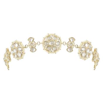 Traditional Floral Kundan Pearl Sheeshphool Matha Patti Sheeshpatti For Women/Girls  2