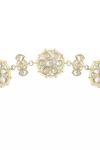 Traditional Floral Kundan Pearl Sheeshphool Matha Patti Sheeshpatti For Women/Girls 
