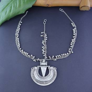 I Jewels Silver Oxidised Mathapatti with Ghungroo Embellishments for Women and Girls (T2121OX) 1