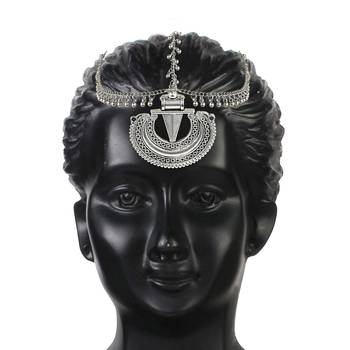I Jewels Silver Oxidised Mathapatti with Ghungroo Embellishments for Women and Girls (T2121OX) 2