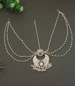 Traditional Floral Kundan Pearl Matha Patti Sheeshpatti For Women/Girls 
