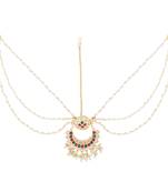 Traditional Floral Kundan Pearl Matha Patti Sheeshpatti For Women/Girls 