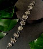 Silver Plated Traditional Floral Kundan Pearl Sheeshphool Matha Patti Sheeshpatti For Women/Girls 