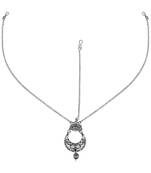 Silver Oxidised Mirror Work Mathapatti for Women and Girls 