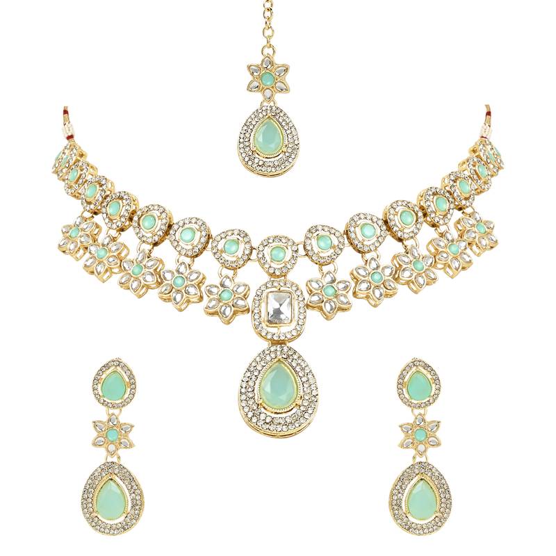 Latest Stylish Traditional Kundan Necklace Jewellery Set