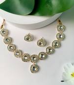 Traditional Stone Choker Necklace Jewellery With Earring Set