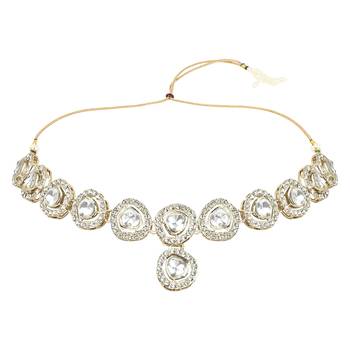 Traditional Stone Choker Necklace Jewellery With Earring Set 3