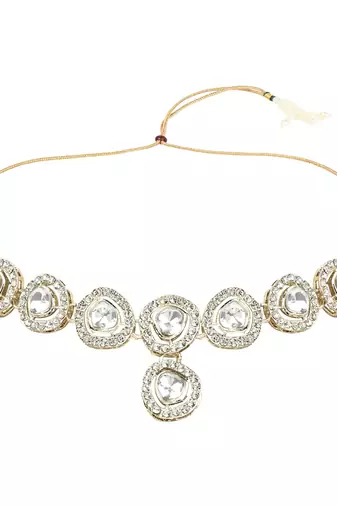 Traditional Stone Choker Necklace Jewellery With Earring Set