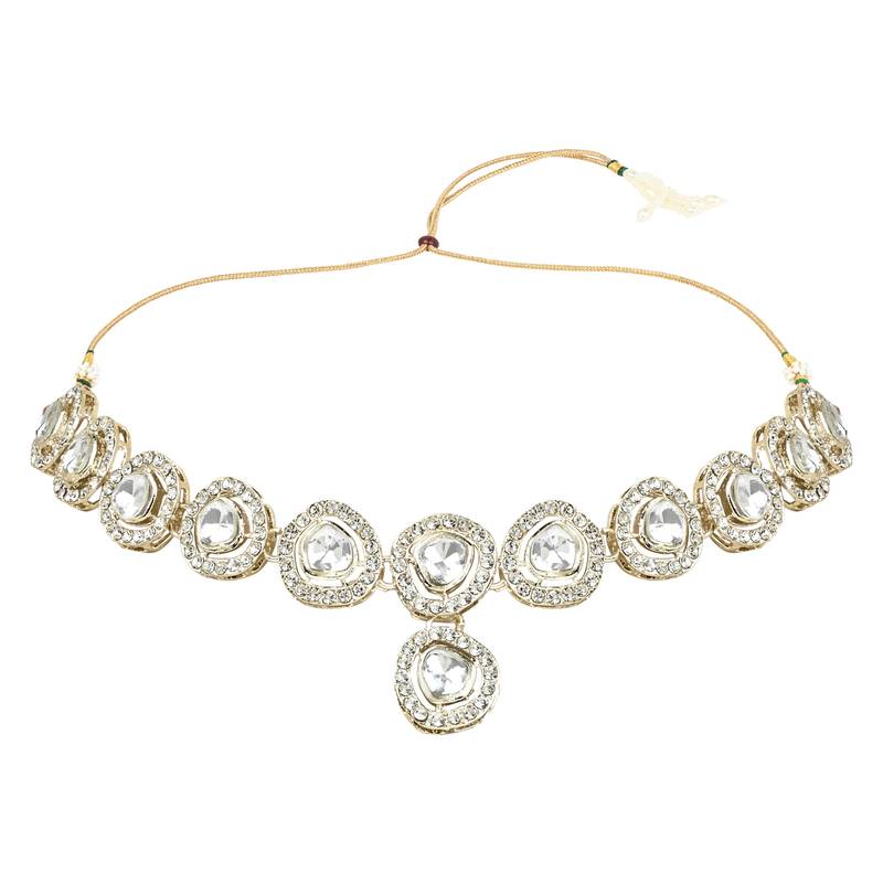 Traditional Stone Choker Necklace Jewellery With Earring Set