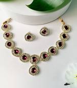 Traditional Stone Choker Necklace Jewellery With Earring Set