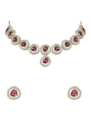 Traditional Stone Choker Necklace Jewellery With Earring Set 2