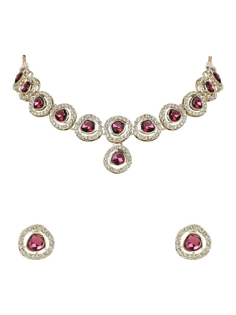 Traditional Stone Choker Necklace Jewellery With Earring Set