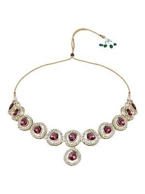 Traditional Stone Choker Necklace Jewellery With Earring Set 3