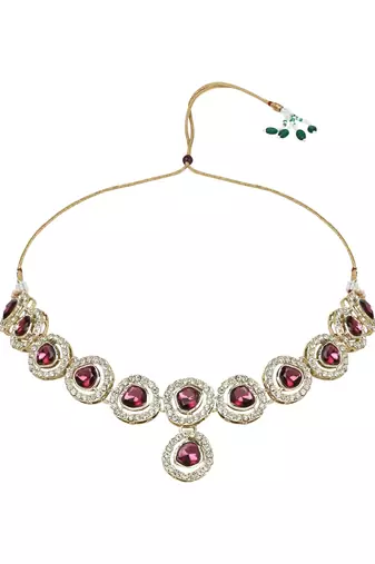 Traditional Stone Choker Necklace Jewellery With Earring Set