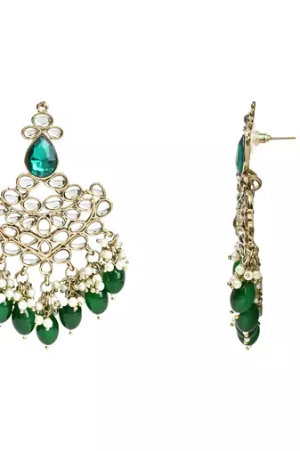 Traditional Kundan Pearl Hanging Choker Necklace Jewellery Set With Earrings & Maang Tikka