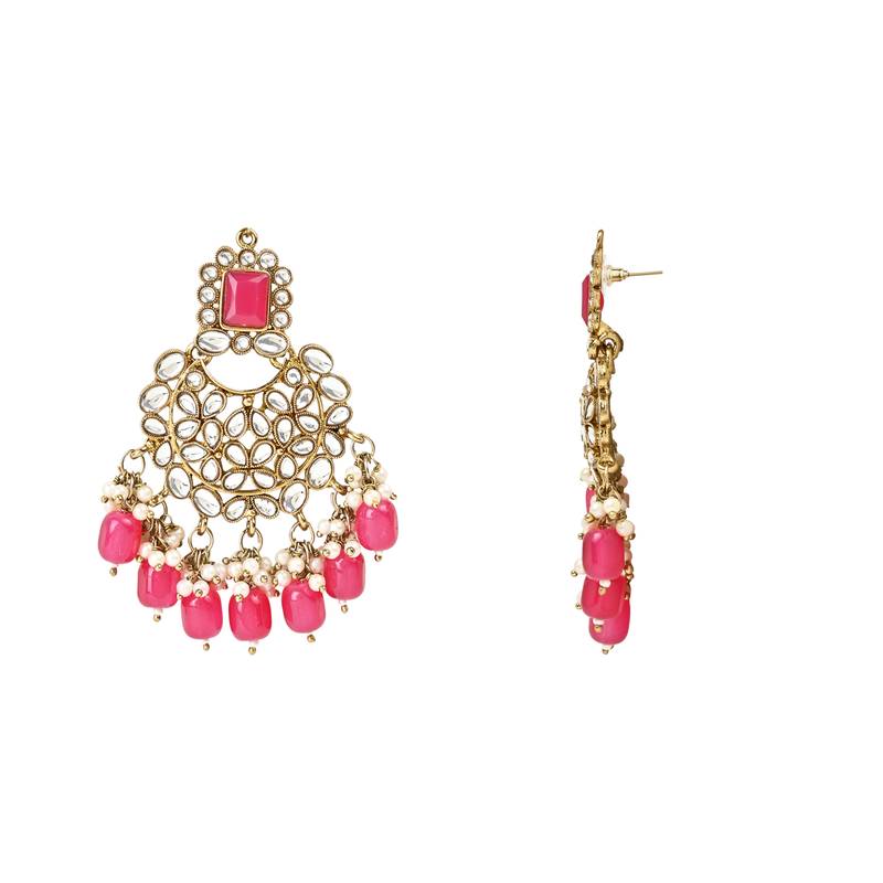 Traditional Pearl Kundan Choker Jewellery Necklace Set with Maang Tikka