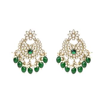 Traditional Kundan Pearl Hanging Choker Necklace Jewellery Set With Earrings & Maang Tikka 3