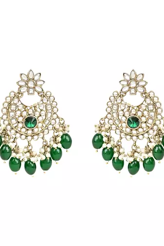 Traditional Kundan Pearl Hanging Choker Necklace Jewellery Set With Earrings & Maang Tikka