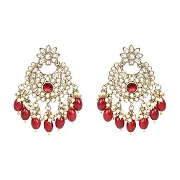 Traditional Kundan Pearl Hanging Choker Necklace Jewellery Set With Earrings & Maang Tikka 4