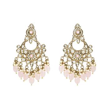 Traditional Kundan Pearl Drop Bridal Choker Necklace With Chandbali Earrings & Maang Tikka Jewellery Set 4