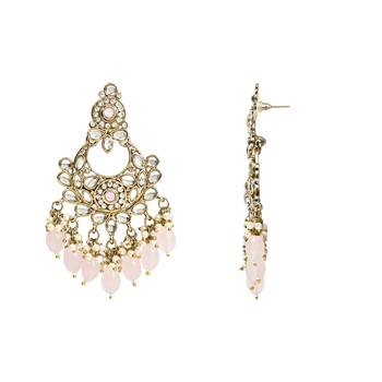 Traditional Kundan Pearl Drop Bridal Choker Necklace With Chandbali Earrings & Maang Tikka Jewellery Set 5