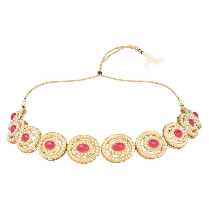 Traditional Handcrafted Pearl Necklace Jewellery Set With Earrings & Maang Tikka Set