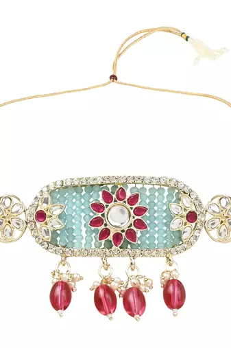 Pearl Polki Kundan Choker Necklace Set