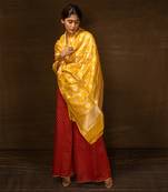 Yellow Banarsi Silk Dupatta