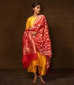 Red Banarsi Silk Dupatta
