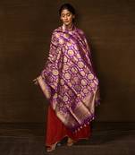 Purple Banarsi Silk Dupatta