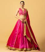 Pink Modal Satin Lehenga Set