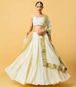 Ivory Modal Satin Lehenga Set