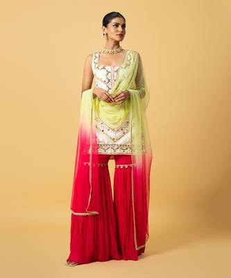 Ivory chanderi silk kurta set 2