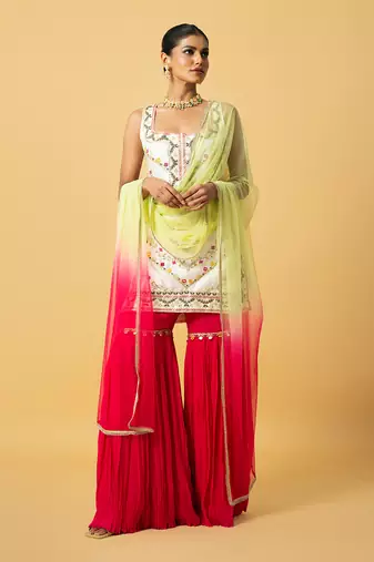 Ivory chanderi silk kurta set