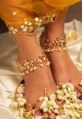 Bridal Baraat Multi-Coloured Patterened Ankle 1