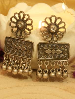 Ethnic Oxidised Silver Long Jewellery Set 3