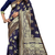 Navy Blue Banarasi Silk Saree With Handloom Weaving Work